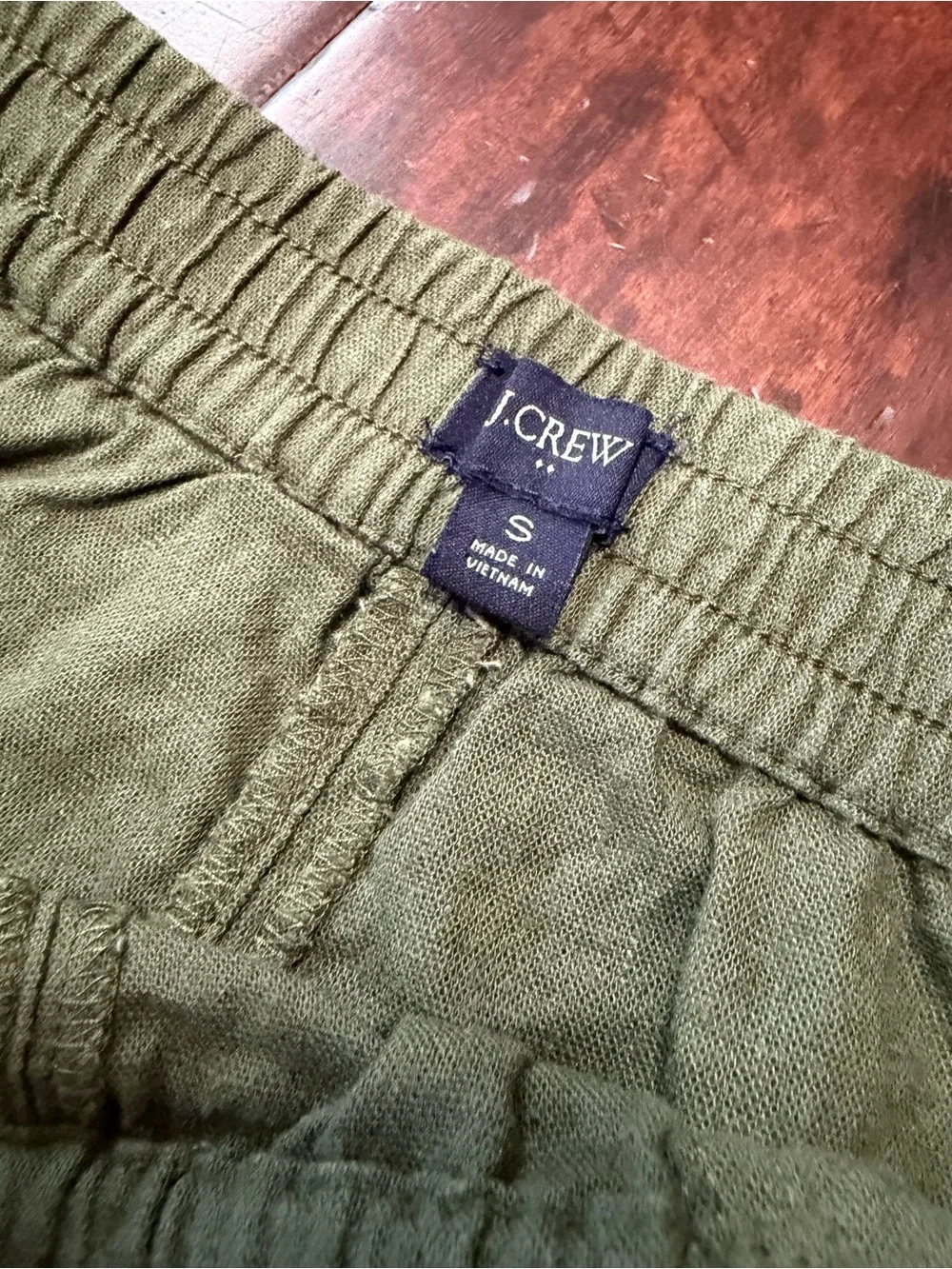 J. Crew - Olive Green Linen Blend Drawstring Shorts